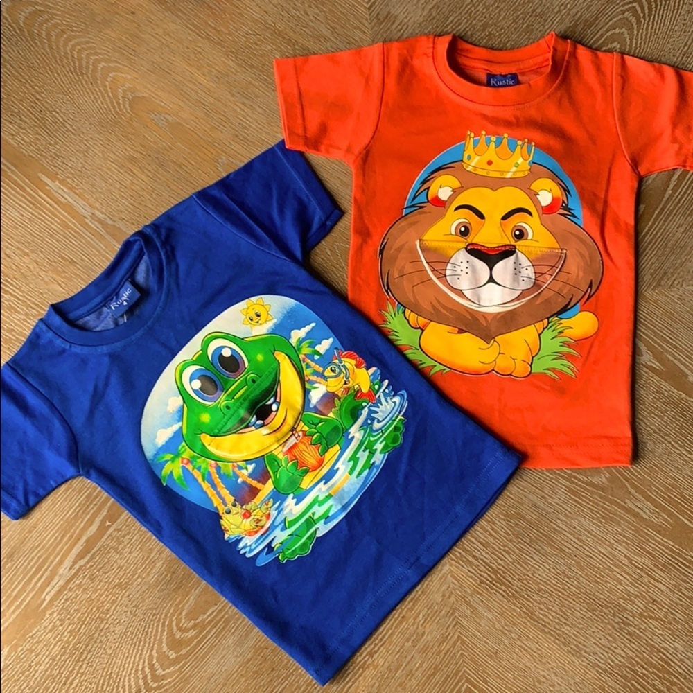 RUSTIC Gator & Lion Flap Change T-Shirts Set of 2